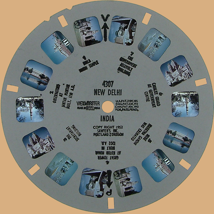 typeset white made in India View-Master reel